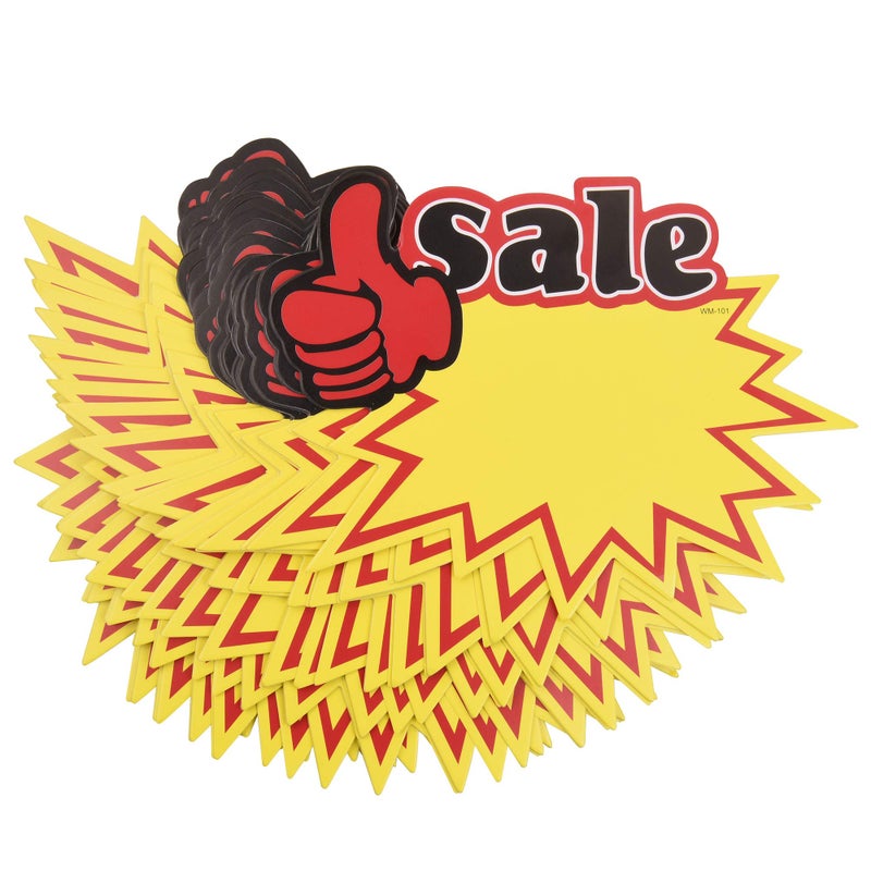 Bluecell World 50pcs Blank Sales Promotion Retail Sale Signs with Bright Display Tags for Store Shop Fundraiser (Sale-1) - Image 4